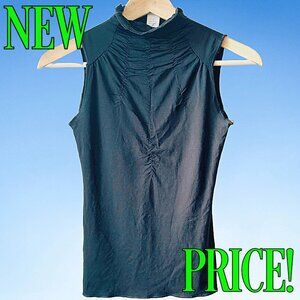 00s H&M Gathered Mock Neck Tank, Sz 6 (S)